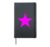 Fuchsia Star on Multiple Colors Hardcover Journal, Black