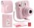 FUJIFILM INSTAX MINI 13 Instant Film Camera (Candy Pink) (16963113) + Compatible Carrying Case Pink + Photo Album + Cleaning Cloth (6pc Bundle)
