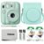 FUJIFILM INSTAX MINI 13 Instant Film Camera Lagoon Green Bundle with Caiul Groovy Case, INSTAX Mini Twin Pack Film 20 Exposures, Automatic Exposure, Close-Up Mode, Selfie Mirror