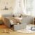 Full Size Boucle Daybed Frame with Storage Drawer & Mesh Design, Gray