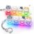 FunisFun 2 PCS Cat Shape Keyboard Fidget Toy for Adults Clicky & Silent Keyboard Keychain with LED Lights Detachable Clicker Fidget Toy for Stress Relief ADHD Autism ASMR (Multicolor-2, 4in1-2Pack)