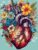 Fun Jigsaw Puzzle 1000 Pieces for Adults Heart Anatomy Art Flower Cross Colorful Kit by Number Kits Gem Art Wall Home Decor 29.5 x 20 in