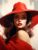 Fun Jigsaw Puzzle 1000 Pieces for Adults Woman in A Red Dress Hat by Number Kits for Beginners Gems for Wall Decor 29.5 x 20 in