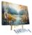 Fun Jigsaw Puzzle 500 Pieces for Adults Beautiful Birch Trees Yellow Autumn Landscape Abstract Scenery Easy Paint by Numbers Kits on Canvas with Frame Coastal Scenery 20.5 x 15 in