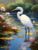 Fun Jigsaw Puzzle 500 Pieces for Adults Egret Standing in Water Diamond Beads Art Crystal Embroidery Cross Stitch Craft Kits for Decor Kits 20.5 x 15 in