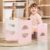 FUNLIO Height Adjustable Montessori Table and Chair Set for Age 1-3, Solid Wood Toddler Table and Chair Set, Weaning Baby Table Chair Set for Reading/Eating/Playing, Easy to Assemble – Pink