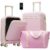 FunMay Front Opening Luggage Set 3 Piece, Hardside Carry on Suitcase with USB Port, Expandable Luggage with Handle Bag Spinner Wheels TSA Lock