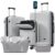 FunMay Luggage Sets 5 Piece with Half-opening, Hardside Carry On Suitcase Set with Double Spinner Wheel, Lightweight Travel Luggage with USB Port,TSA Locks