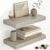 Fun Memories 16 Inch Floating Shelves for Wall, 8 Inch Deep Rustic Wood Wall Mounted Shelves with Invisible Brackets for Bathroom, Bedroom, Kitchen & Living Room Storage Decor, Grey, 2 Pack