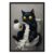 Funny black cat on toilet paper roll wall art (24″ Lx16 W)