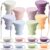 Funnymoom 8 Pcs Collapsible Travel Cups with Lids 7 oz Silicone Folding Camping Cup Reusable Drinking Cup Sets for Outdoor Hiking Camping and Travel(Macaron Colors)