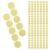 FUNOMOCYA 300pcs Golden Round Gear Shaped Name Tag Stickers with Writable Blank Design and Wearresistant Self-Adhesive Paper for Food Containers and School Organization Labels