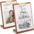 FunooFuno 2 Pack Walnut Wood Clipboard with Stand, 12.6 x 8.7” Standing Clipboard with Metal Clip, Wall Hanging or Tabletop Menu Holder for Restaurant Bar Coffee Shop Office Reception Desk