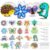 FUNZBO 20 pcs Pegboards for 5mm Fuse Beads Project- Animal Shape Pegboards for Arts and Crafts with Keychains, Hang Ropes and Tweezers, Gifts for Boys and Girls (Beads Not Included)