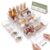 Funzooka 14 PCS Drawer Organizer Set, Expandable Clear Storage Bins, 3 Sizes Plastic Trays with 6 Medium Bins for Makeup, Bathroom, Kitchen & Office