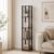 Furevol 5-Tier Square Corner Shelf, Free Standing Open Shelves Open Frame Storage Shelves, Book Shelf for Organization and Storage, Garage, Home Office, Living Room, Walnut