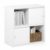 Furinno Cubicle Book Shelf with Sliding Doors, 4-Cube Bookshelf, Extra Thick Frame Bookcase with Open & Closed Storage, 14.6 x 30 x 30, for Living Room, Bedroom, Home Office, White