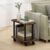 Furinno Turn-N-Tube Side Table, 2-Tier Oval Sofa End Table with Wheels, Toolless Assembly Night Stand, Bedside Table with Open Shelf, for Living Room, Bedroom, Amber Oak