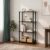 Furinno Turn-N-Tube Toolless Assembly Storage Shelves, 4-Tier Black Book Shelf, Open Storage Bookshelf, for Organization and Storage, Living Room, Home Office, Bedroom, Black Espresso