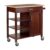 Furnifact Solid Wood Kitchen Cart with Storage and Shelves, Rolling Kitchen Island on Wheels, Utility Bar Cart and Microwave Stand, Walnut