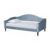 Furnifact Velvet-Upholstered Twin Daybed with Button-Tufted Frame, Upholstered Day Bed Sofa Couch for Bedroom Living Room, Light Blue/Dark Brown