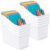 Fuutreo 12 Pcs Book Bins for Classroom Plastic Binder Holder Magazine Stuff Folder File Organizer Box for Home Office School Supplies (White)