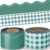 Fuutreo 2 Rolls 39.4ft Dark Green Gingham Magnetic Bulletin Board Borders Checkered Magnetic Trimmer Strips Scalloped Edge Trim for School Office Whiteboards Decoration