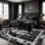 FUYEU 4×6 Gothic Skull Area Rug White Spooky Cathedral Window Bedroom Rug