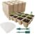 Fxzqgnh 12 Cavity Plant Starter Tray, Biodegradable Paper Pulp Tray with Labels and Tools, for Planting Starter
