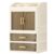 Fxzqgnh Cosmetic Storage Cabinet Divided Desktop Vanity Organizer Large Capacity Cosmetic Display Case for Dressing Table, 1 Door 1 Drawer, 23x19x29cm