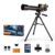 Fxzqgnh Telescope with Tripod Beginner-Friendly, 1003-2 Telescope with 2 Eyepieces, Eyecup, Lens Cloth, Manual, Phone Clip, Baader Film