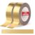 Fyguard 2 Rolls Gold Washi Tape 0.59In × 130Ft (Total 40m) Low Tack Solid Foil Gold Tape, Shiny Metallic Decorative Tape for Wall Mirror Decor Crafts Christmas Gift Wrapping