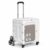 FytStycale Folding Utility Cart with Lid Heavy Duty Foldable Rolling Crate Folding Cart with Lid for Picnic, White Gray