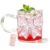FZHYSTV Pink Bow Glass Mug 350ml Cute 3D Glass Coffee Cup with Handle