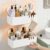 Gabeeriso Shower Caddy Suction 2 Pack, Drill-Free Removable Bathroom Organizer, Plastic Storage Shelf Holds Up To 22lbs, For Shampoo Body Wash Conditioner, Kitchen & Bathroom Use, White
