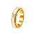 GAIMNCRIX Rotatable Mother of Pearl Fidget Stainless Steel Ring，Gold：6