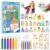 GAKICO Rainbow Scratch Art for Kids: Creative Squeegee Painting Kits, Rainbow Scratch Paper Art Set, Squeeze Magic Reveal Craft Kits, DIY Postcards Party Favors Novelty Gifts for Girls Boys