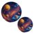 Galaxy Planets Stars Nebulae Glitter Trivet Mat 2PCS Round Woven Potholders Kitchen Table Countertop Protector Hot Pads Farmho