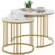 Garden 4 you Coffee Table Faux Marble Nesting Table for Small Place 2 Sets Modern Furniture Living Room Sets End Side Table Night Stand for Bed Room Dining Room (White & Gold)