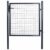 Garden Gate Mesh Fence Door Galvanised Steel Anthracite Grey 33.7 x 39.4 Inch Entrance Panel for Patio Backyard