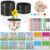 Garden Plastic Pot Craft Kit, 48 Sets Spring Flower Pot Crafts with Plant Labels, Stickers, Growth Charts, Watercolor Pens and Markers, Make Your Own DIY Planting Growing Tools Set for Kids