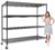 Garvee 4-Tiers Storage Shelves 2640LBS Heavy Duty Metal Shelves with Wheels
