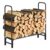 Garvee Firewood Rack Outdoor, Fireplace Log Holder with Fabric Mesh, Outdoor Indoor Metal Wood Pile Storage Organizer, Wood Storage for Porch Patio, Patio Logs Stand Tool, Black