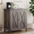 GarveeHome Small Storage Cabinet, Farmhouse Sideboard Buffet Cabinet with 2 Doors and Adjustable Shelves, Accent Entryway Console Cabinets for Living Room, Dining Room (Dark Oak, 1 Pieces)