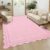 Garvee Scalloped Washable 8×10 Rugs for Living Room Non Slip Throw Rugs Large Bedroom Rug Modern Low Pile Non Shedding Stain Resistant Carpet for Dining Room Office Classroom, 8’x10′ Pink