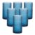GDCCI 16oz Hobnail Drinking Glasses, Set of 6 Blue Tumblers
