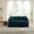 Geelife 4-Piece Upholstered Sectional Sofa with Ottomans, Blue Chenille