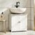 Geelife Pedestal Sink Storage Cabinet, Bathroom Under Sink Cabinet, White