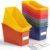 Geetery 12 Pcs Book Bin for Classroom with Labels Stackable Plastic Organizing Bins 11.5 x 5.4 x 7.5 in Book Holders Storage Bins Box Baskets for Classroom Library Home (Earth Tones)