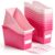 Geetery 12 Pcs Book Bin for Classroom with Labels Stackable Plastic Organizing Bins 11.5 x 5.4 x 7.5 in Book Holders Storage Bins Box Baskets for Classroom Library Home (Pink Color Series)